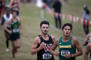 WOU student athlete running in a cross country meet
