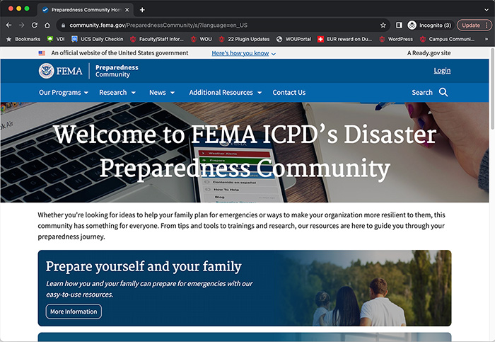 FEMA website screenshot
