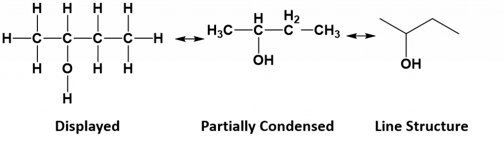 Изомер бутанола 1. Бутанол и водород. Ethanol bonding. Line structure.