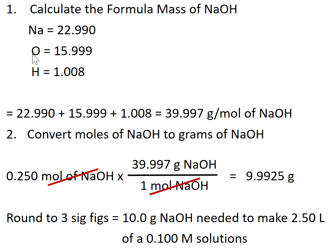 density of water in grams