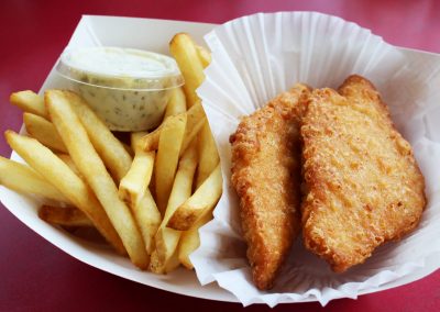 Battered cod and fries