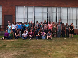Silent Weekend participants outside for a group picture.