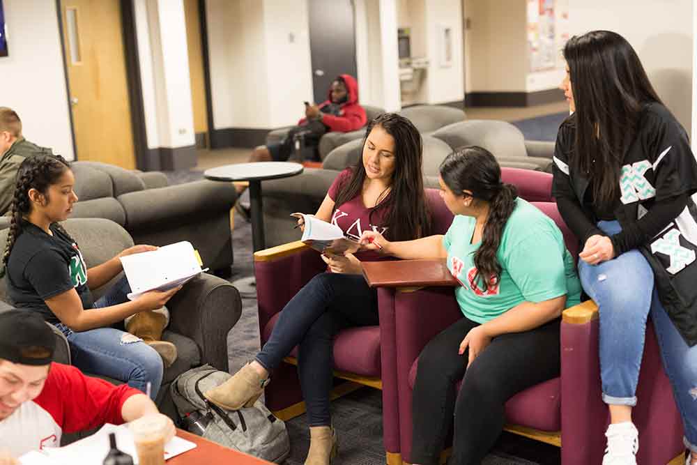 WOU students sitting together