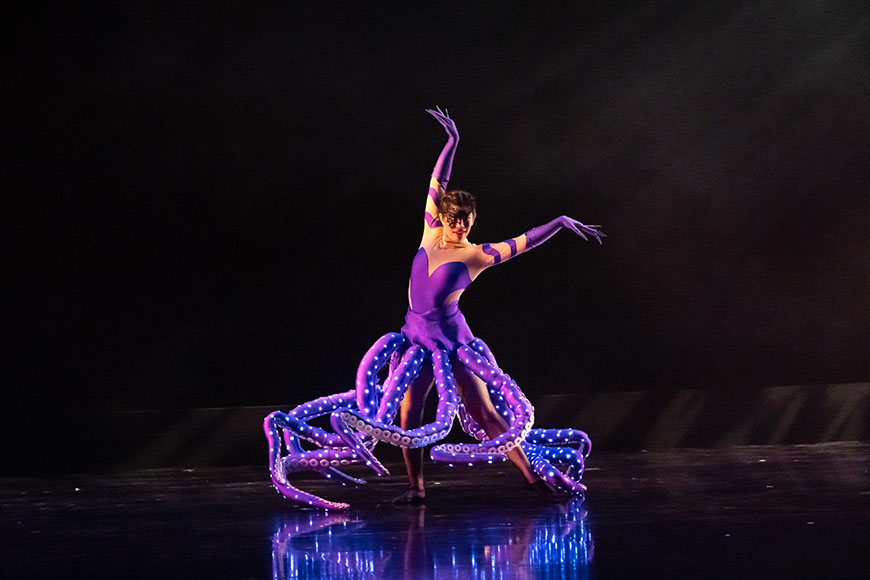 Image of performer dancing in purple dress