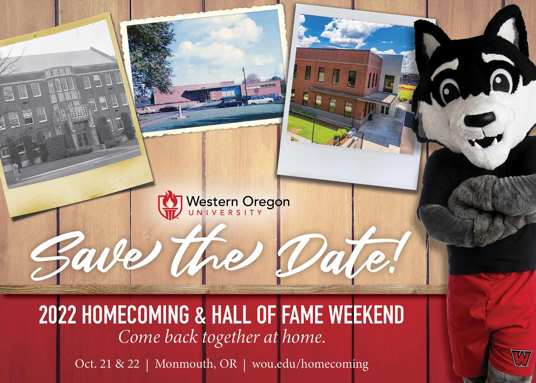 Save the Date! 2022 Homecoming and Hall of Fame weekend. Come back together at home. Oct. 21 and 22