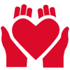 icon of hands with a heart