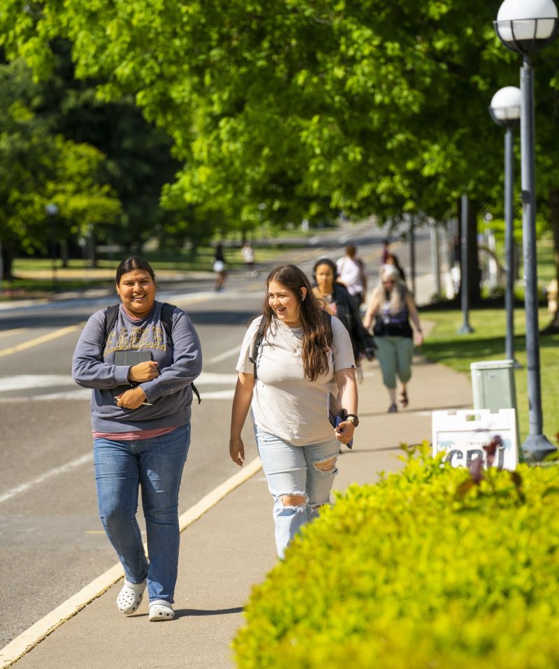 Students walking on campus