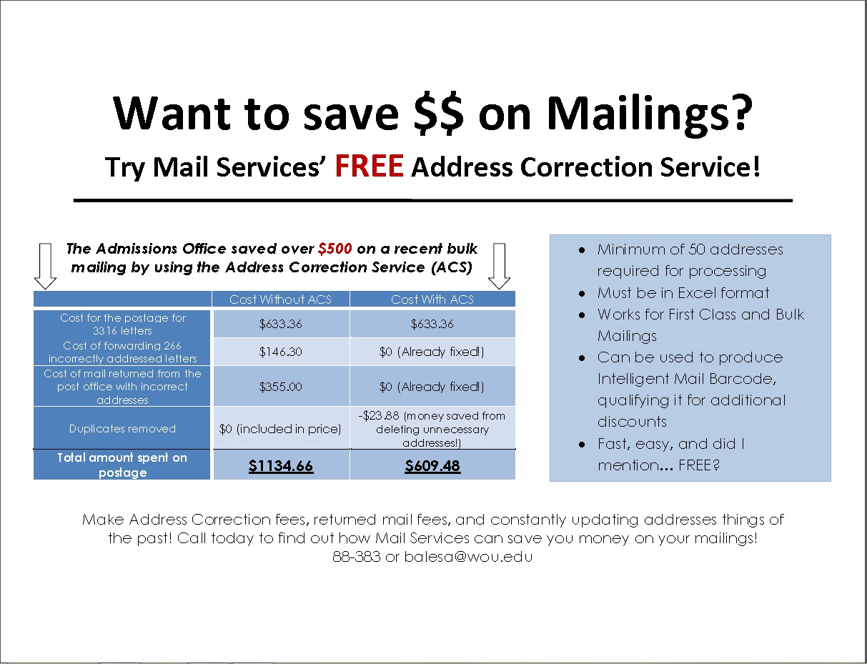 Saving Money on Mail University Mail Services