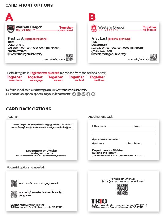 Business Cards layout