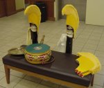 Ceremonial instruments and headresses