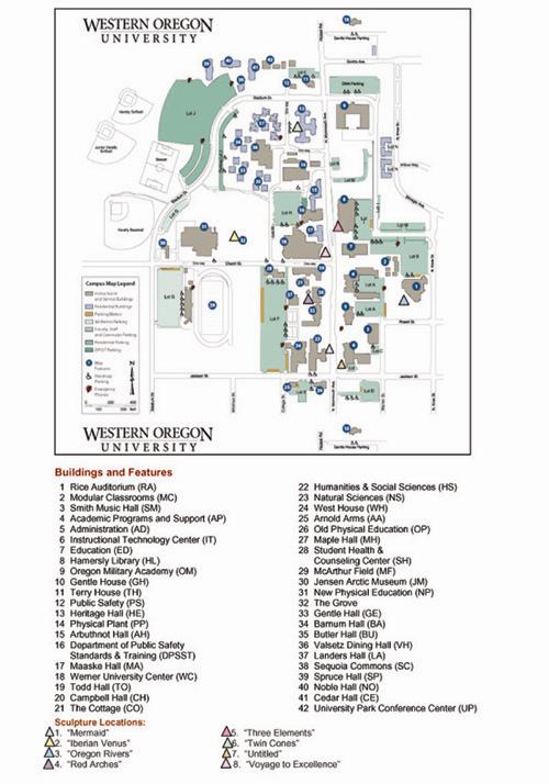 Campus Map and Sculpture Locations