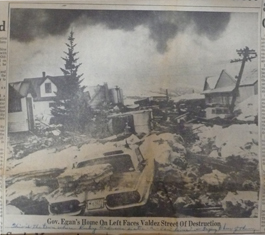 Gov. Egan's House On Left Faces Valdez Street of Destruction