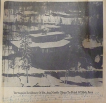 Turnagain Residence of Dr. Asa Martin Clings to Brink of Slide Area