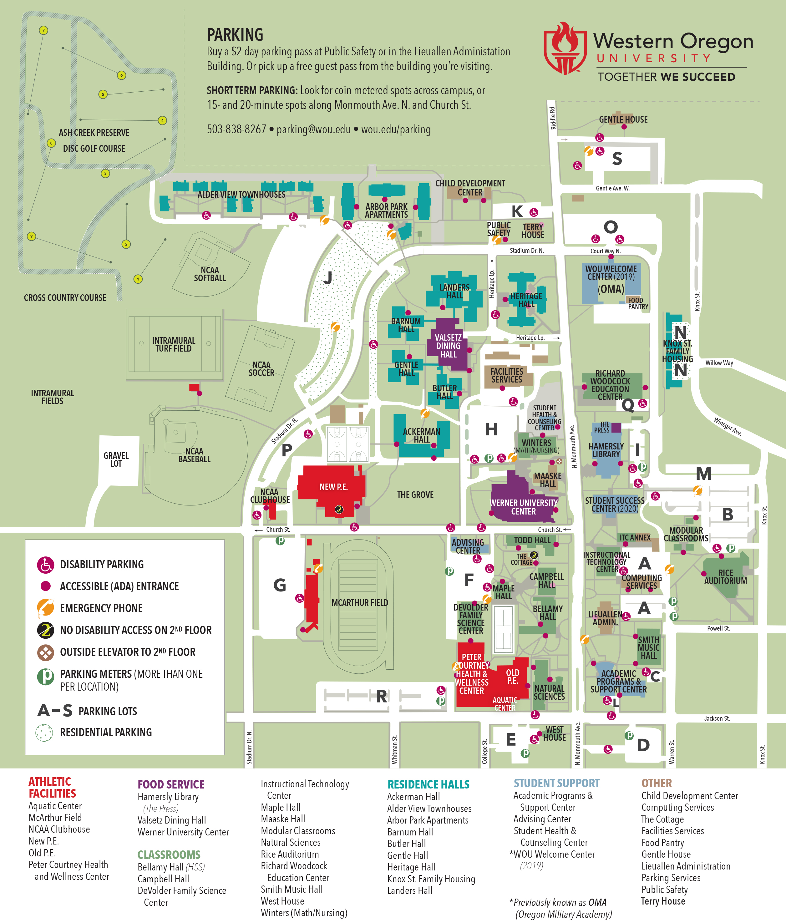 Western Oregon University Campus Map Campus Map – Campus Public Safety