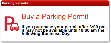 Screenshot of parking permit section from the WOU portal