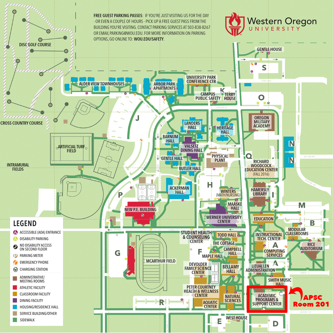 Western Oregon University Campus Map. 