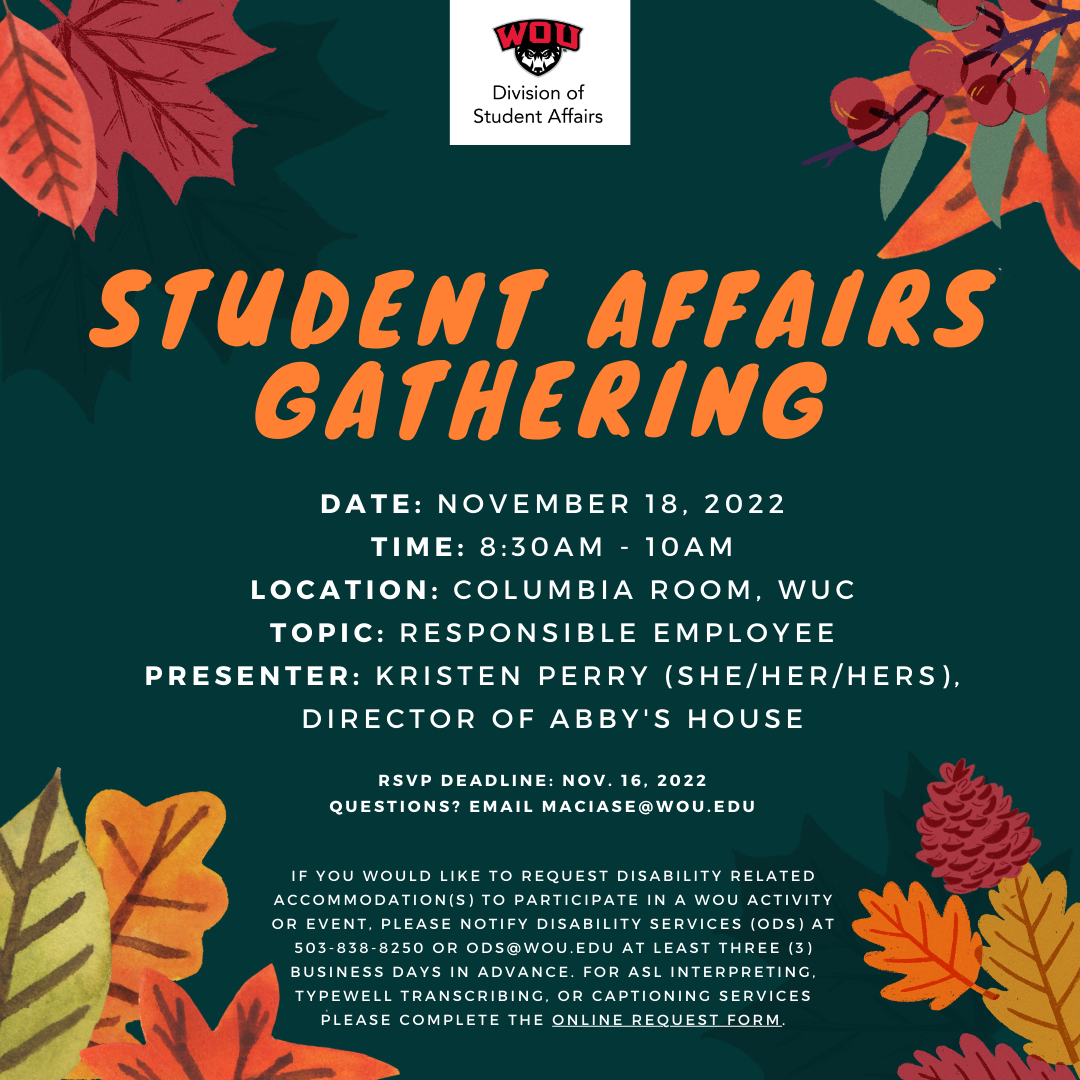 Fall Student Affairs Gathering RSVP