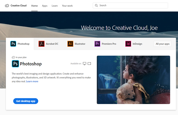 Creative cloud screenshot 3