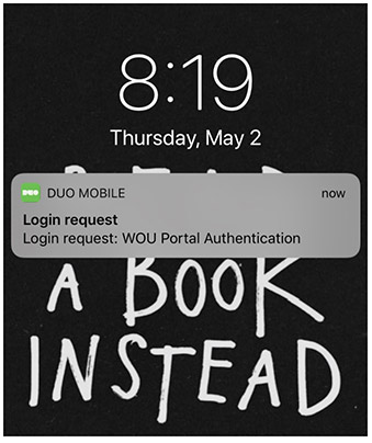 Example of a DUO push notification screenshot