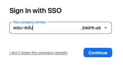 Sign in with SSO screenshot