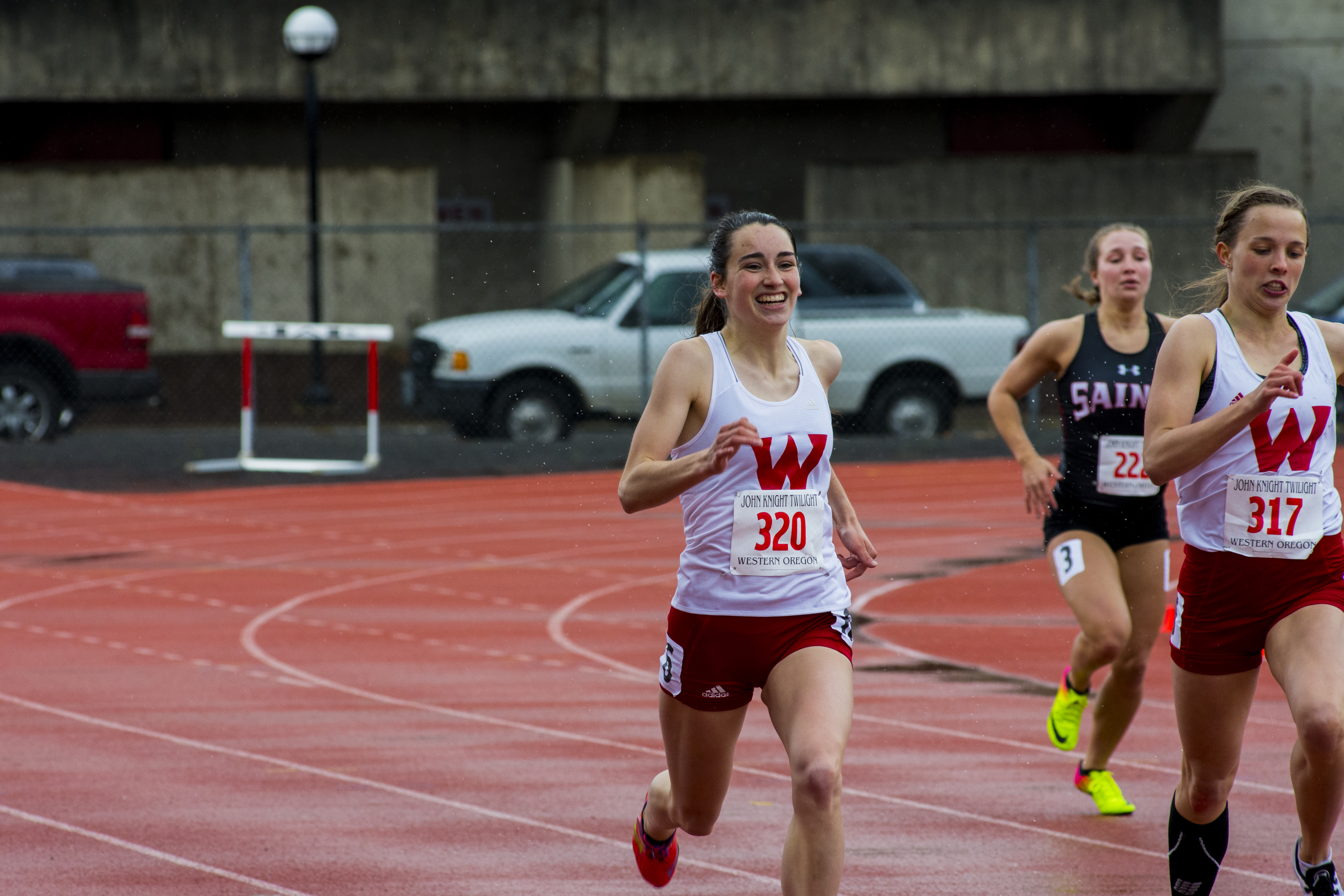 Track and field competes in California