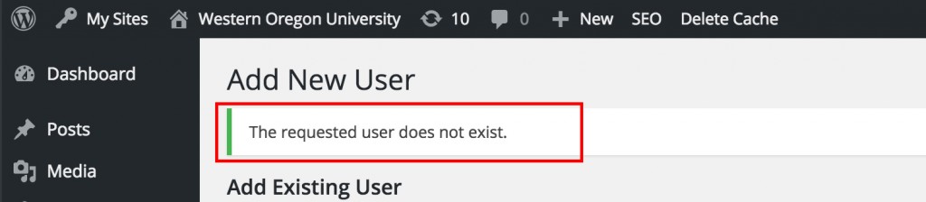 user does not exist