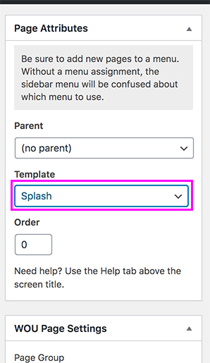 Step 2: Change the Template to Splash