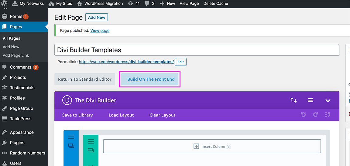 Step 7: Click the Build On The Front End button