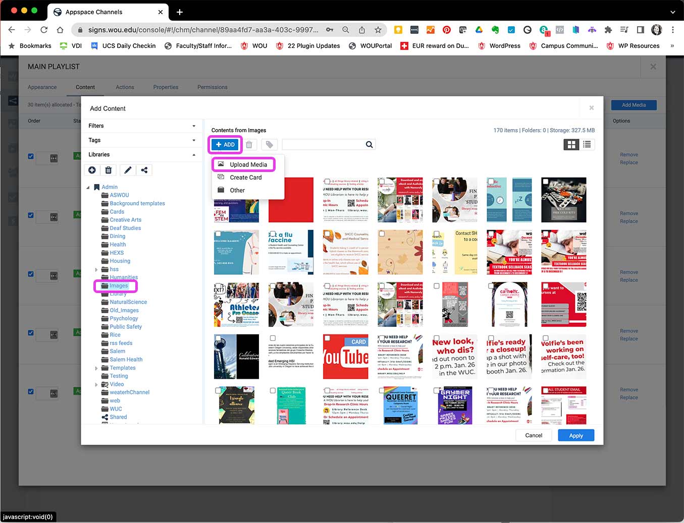 AppSpace screenshot of folder with Images
