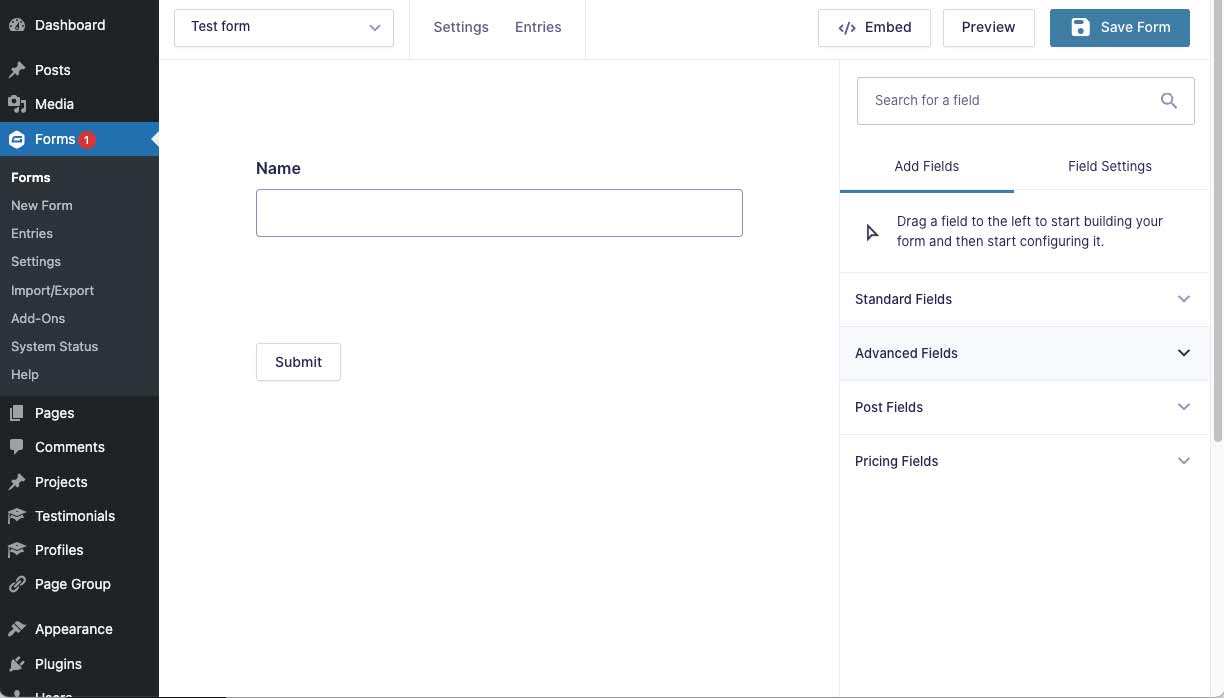 Creating forms for website wordpress support