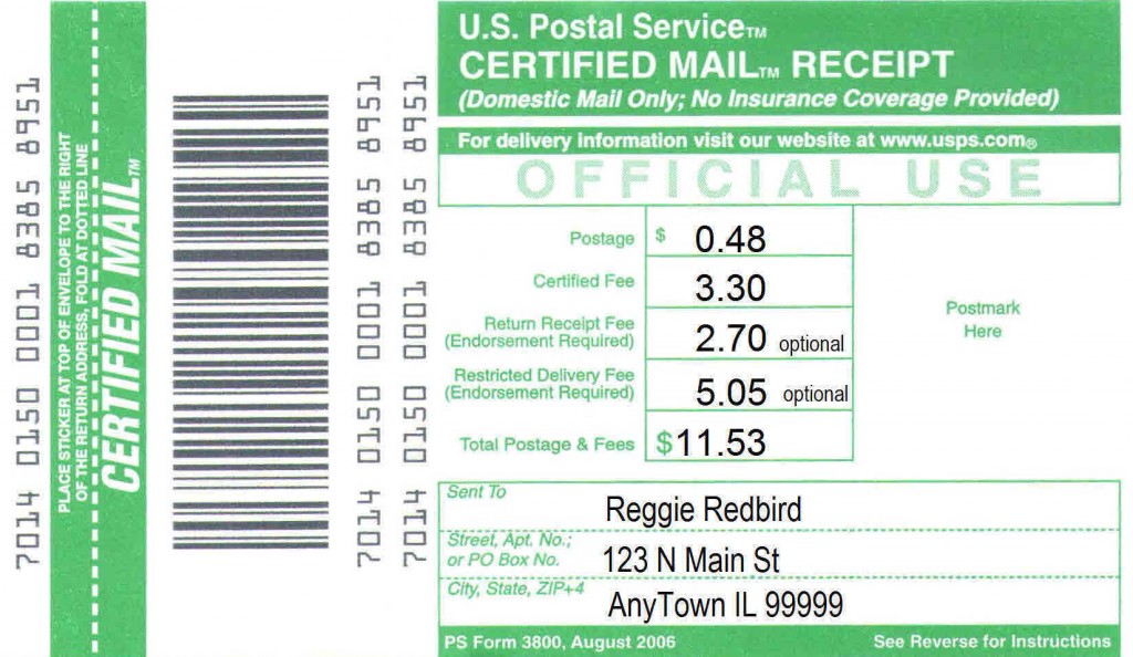 usps certified mail receipt tracking number