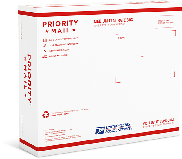 priority mail 2-dayâ„¢ medium flat rate box