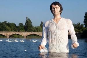 The Colin Firth, Mr.Darcy statue in London's Serpentine lake