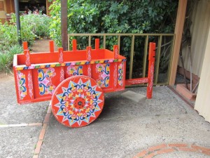 Traditional Hand-Painted Ox Cart at Cafe Britt